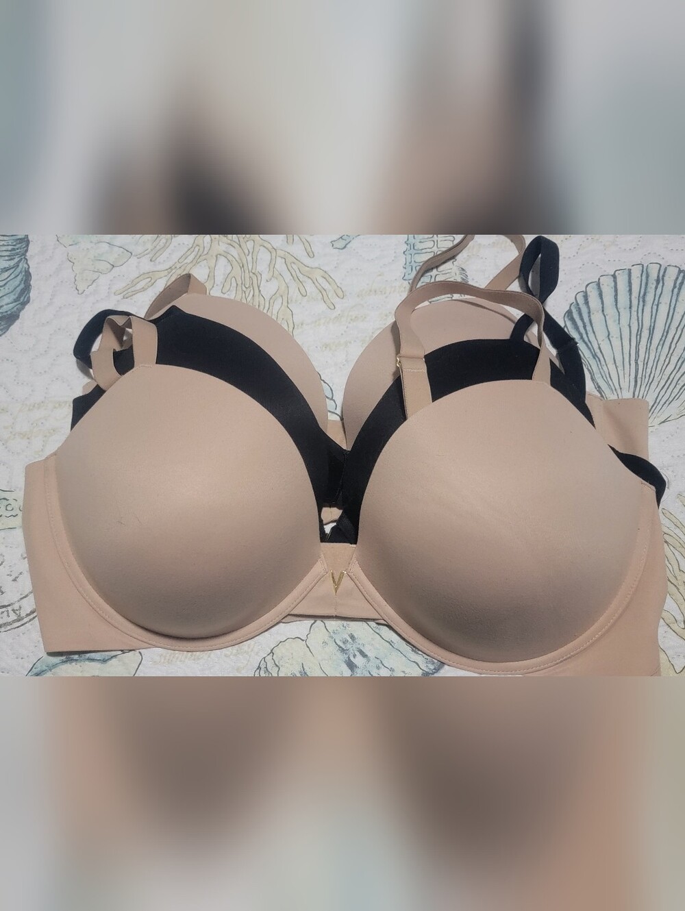 Set Of 3 Bras: 2 Nude & 1 Black T-Shirt Bras